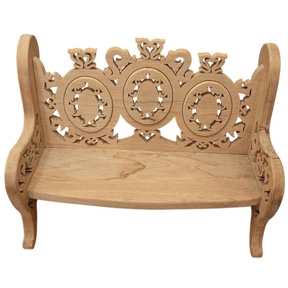 Wooden Bench for Large Doll or Home Decor